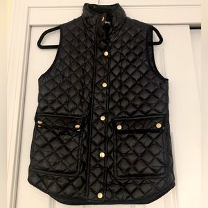 Dark Blue Jcrew classic Puffer Vest with Snap Pockets